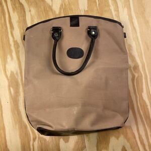 Vintage Canvas Tote Bag with Leather Handles – Three Star Zip – Good Condition